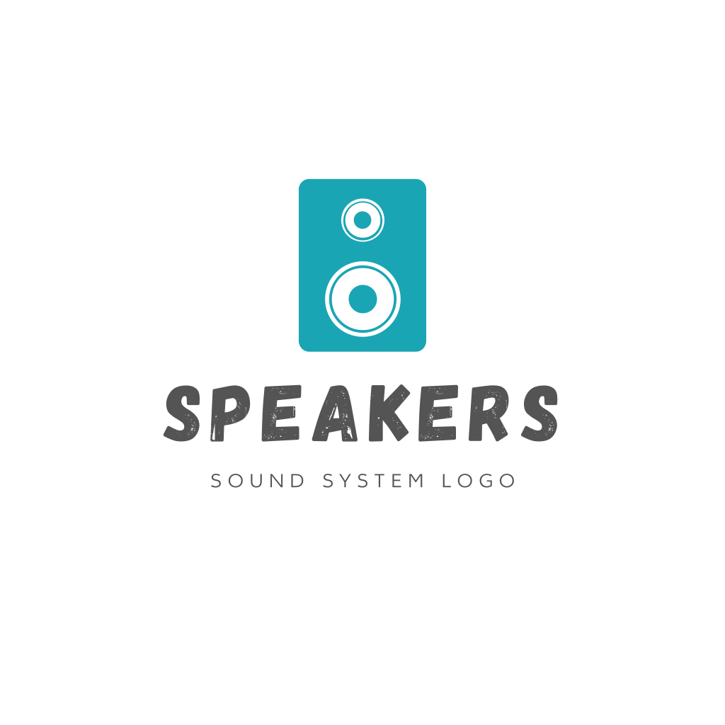 Logotipo De Alto-falantes De Música Azul