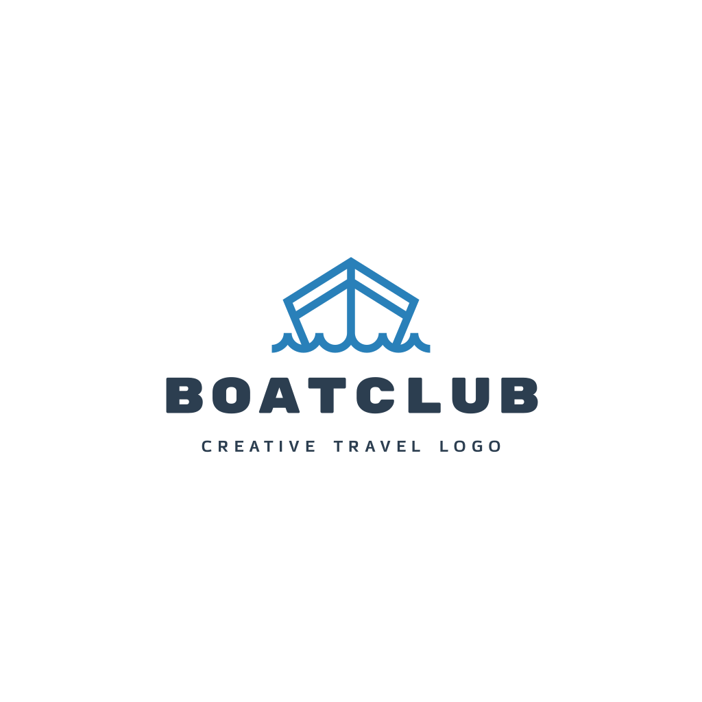 Синий Логотип Лодки