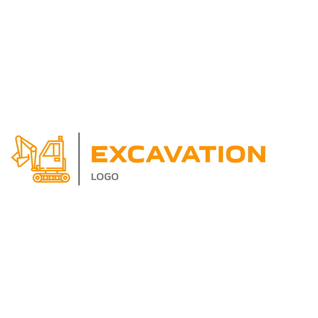Logo De Excavadora Naranja