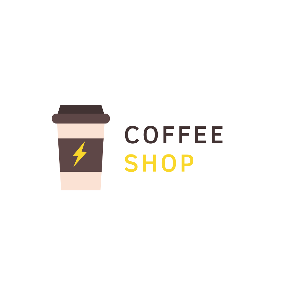 Coffee Cup & Lightning logo Coffee Cup & Lightning logo