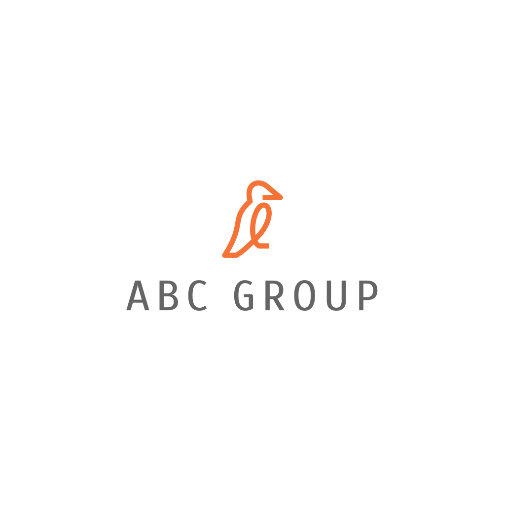 Logotipo Abstracto De Pájaro Naranja