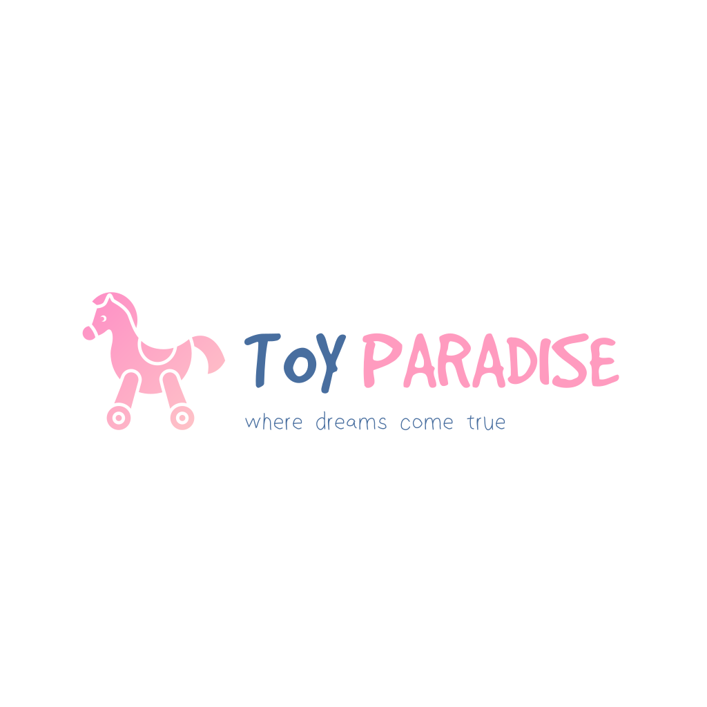 Çocuk oyuncak mağazası logosu mavi harfler