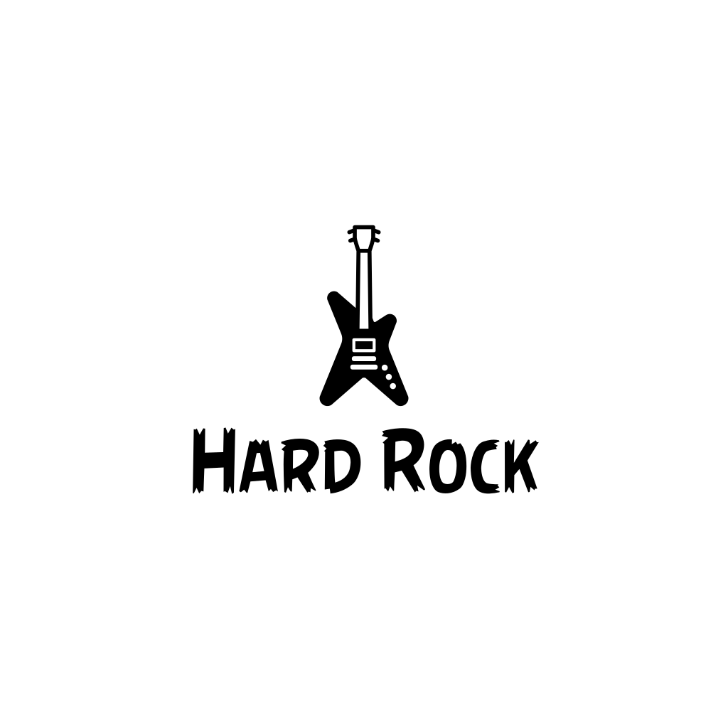 Logo De Guitarra Electrica Negra