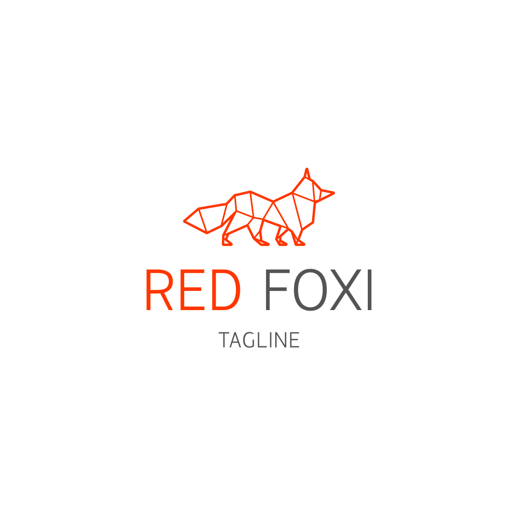 Геометрическая Красная Лиса Логотип
