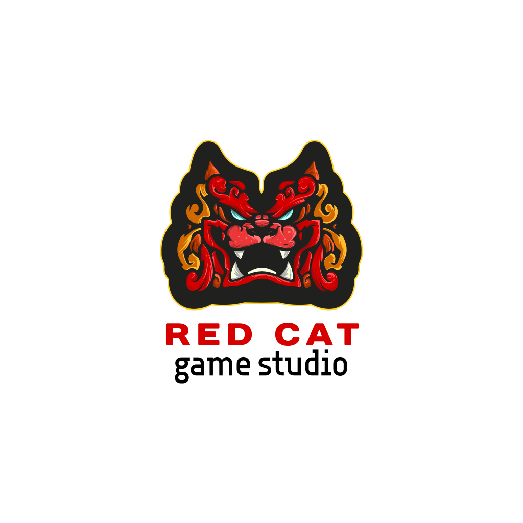 Красный Кот Игровой Логотип