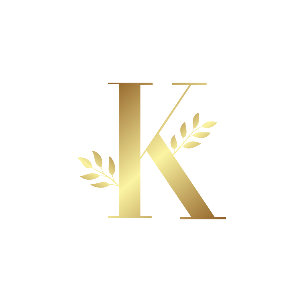 Golden Letter K logo Golden Letter K logo