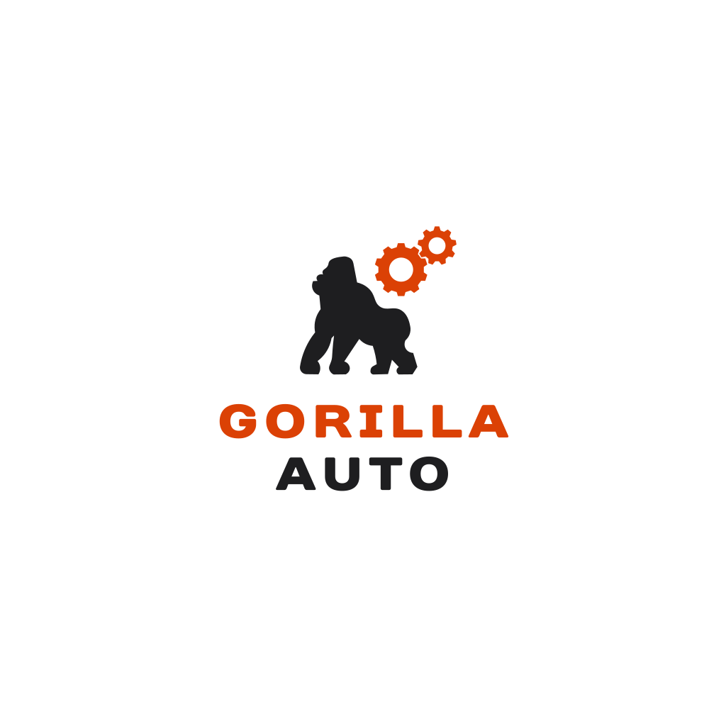 Logotipo De Gorila Negro Y Engranajes