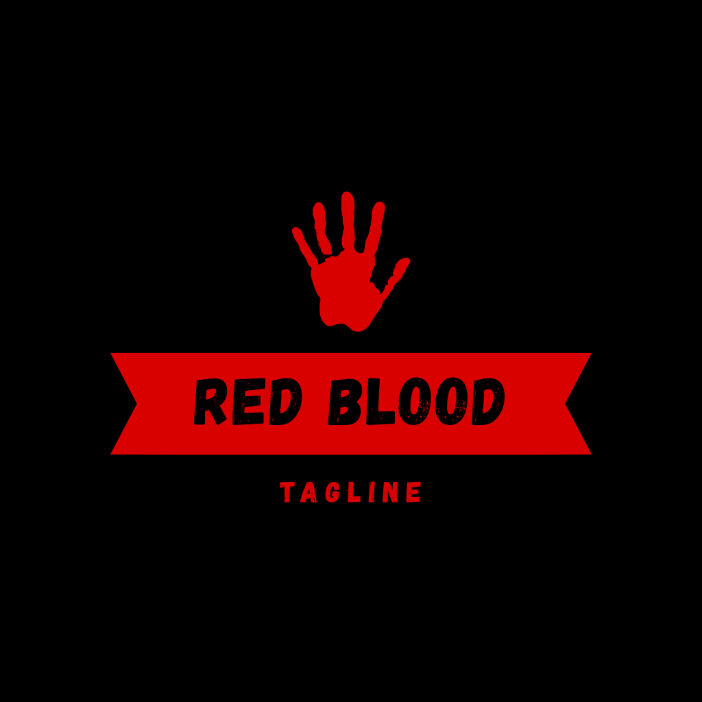 Красный Кровавый Логотип Руки