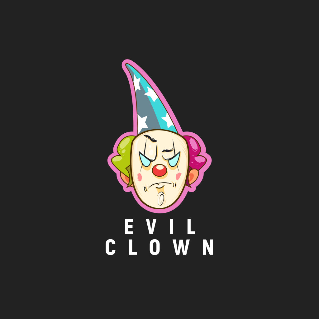 Böses Clownsgesichtslogo