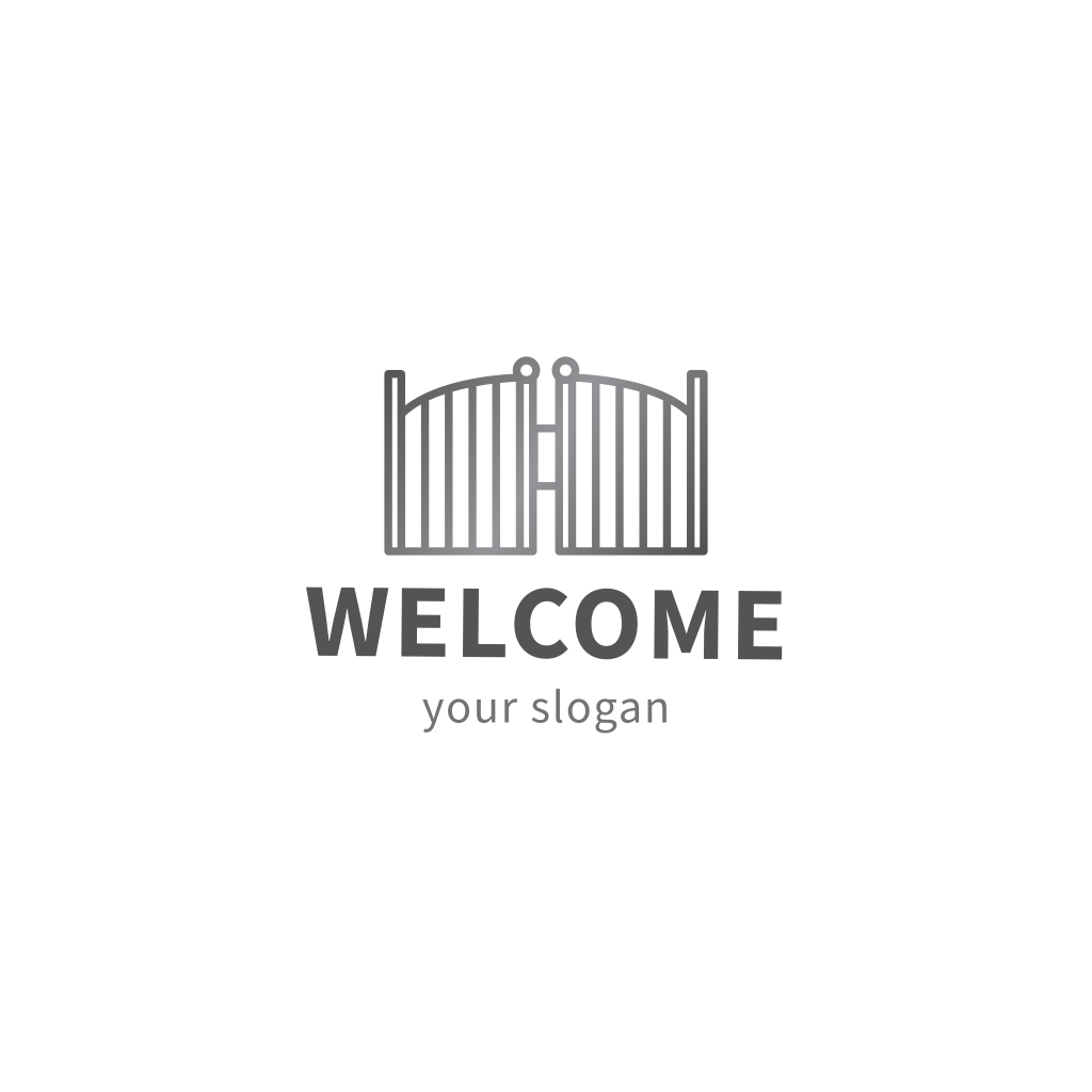 Logotipo De Puertas Grises