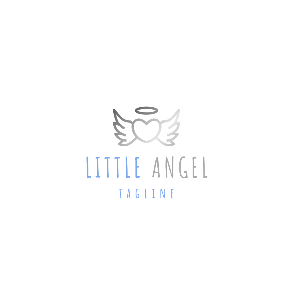 Corazón Con Logo De Alas De Angel