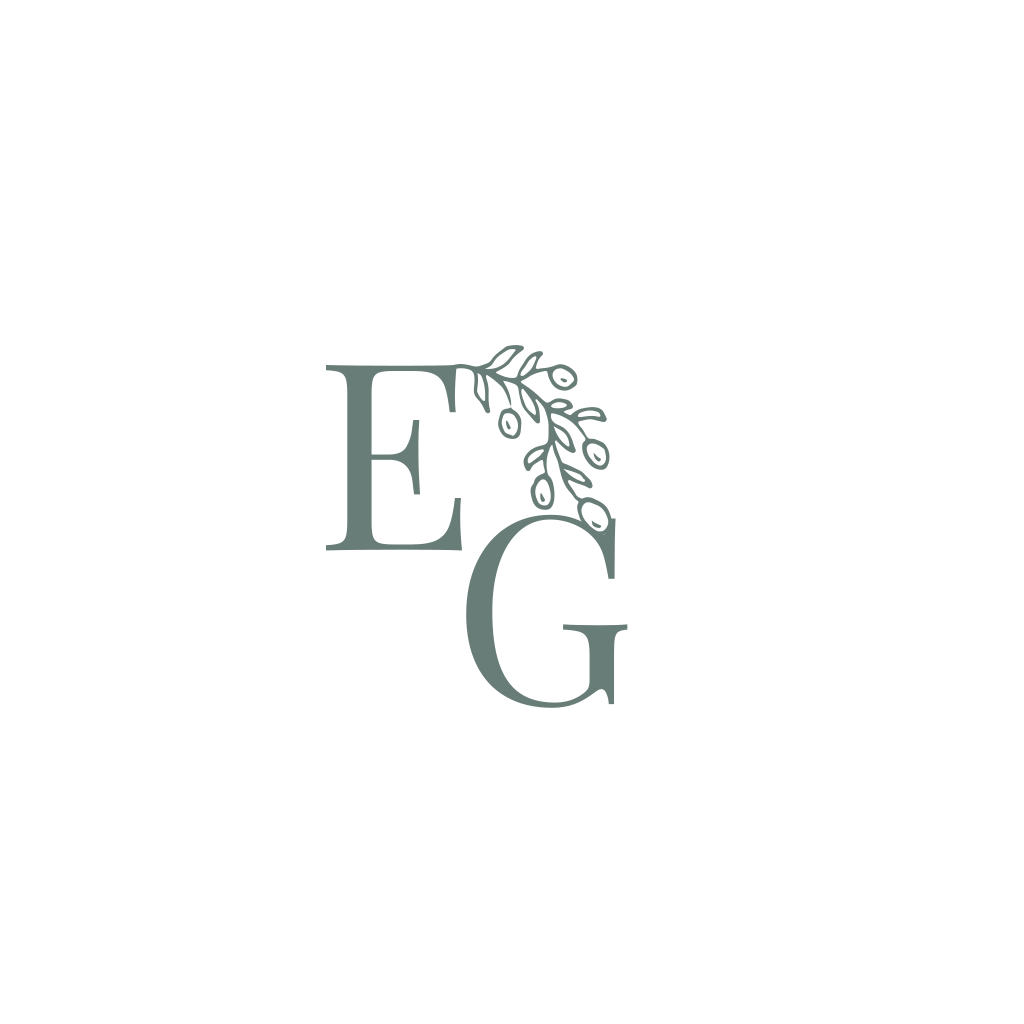 Logotipo Do Monograma E & G Azeitonas