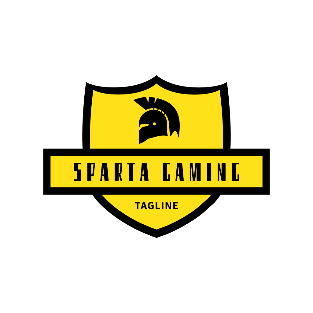Logo De Casque Spartiate Noir