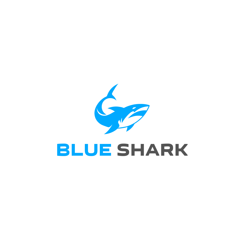 Logo De Tiburon Enojado Azul