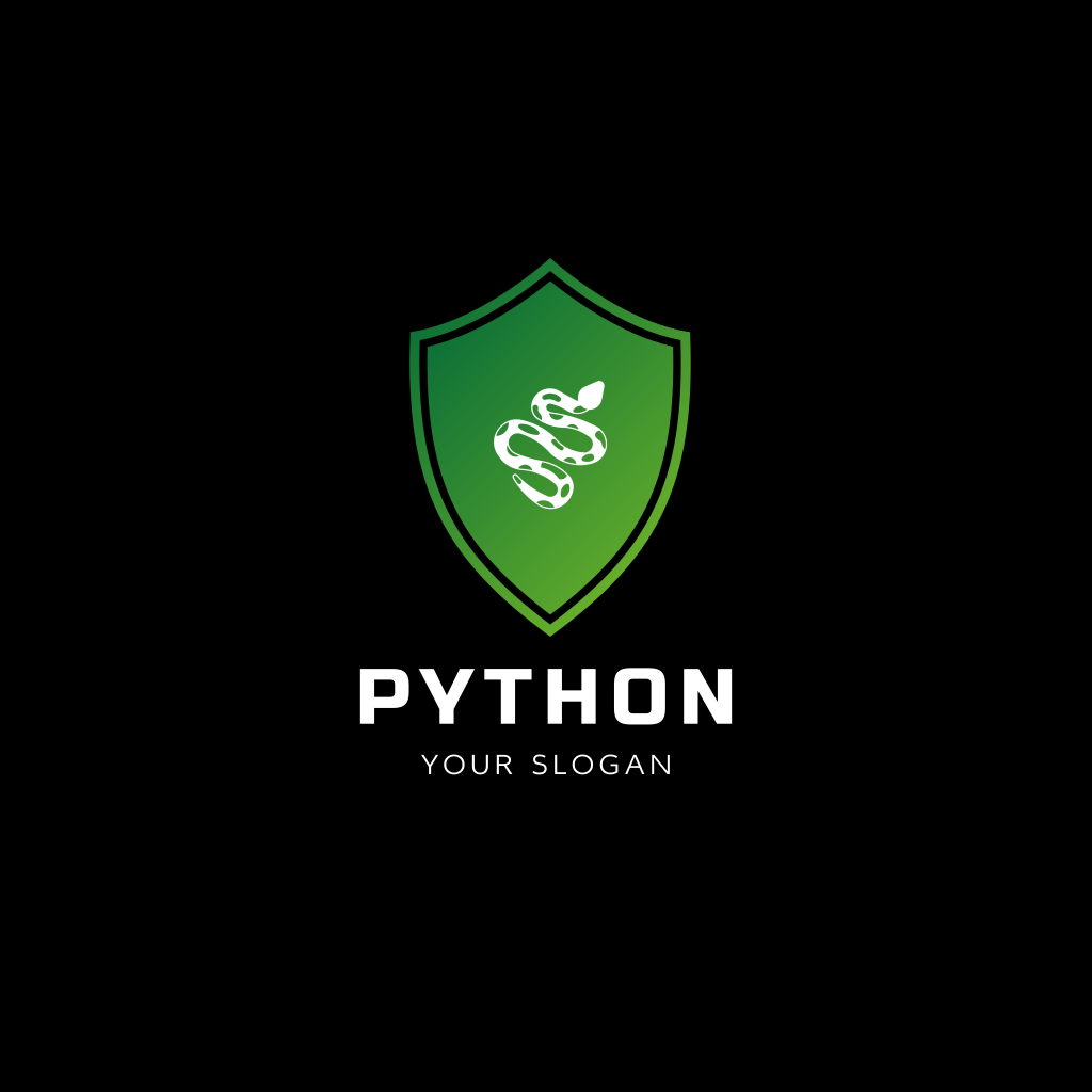 Logotipo Python E Escudo Verde