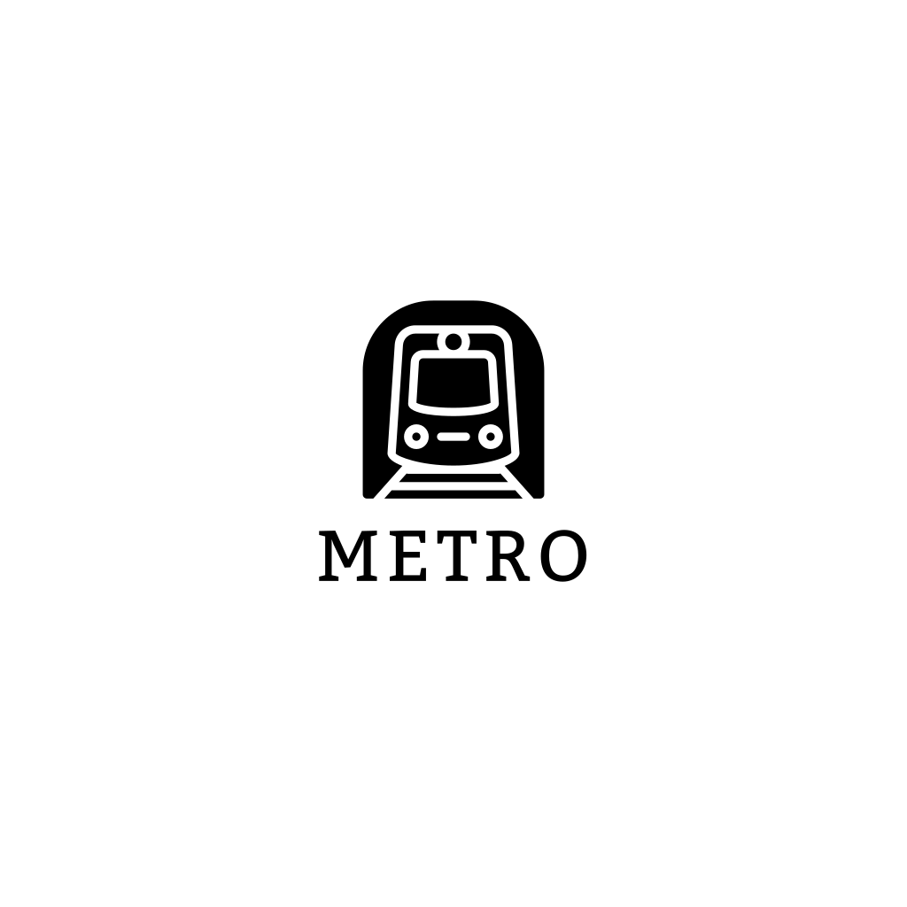 Logotipo De Metro Tranvía Negro