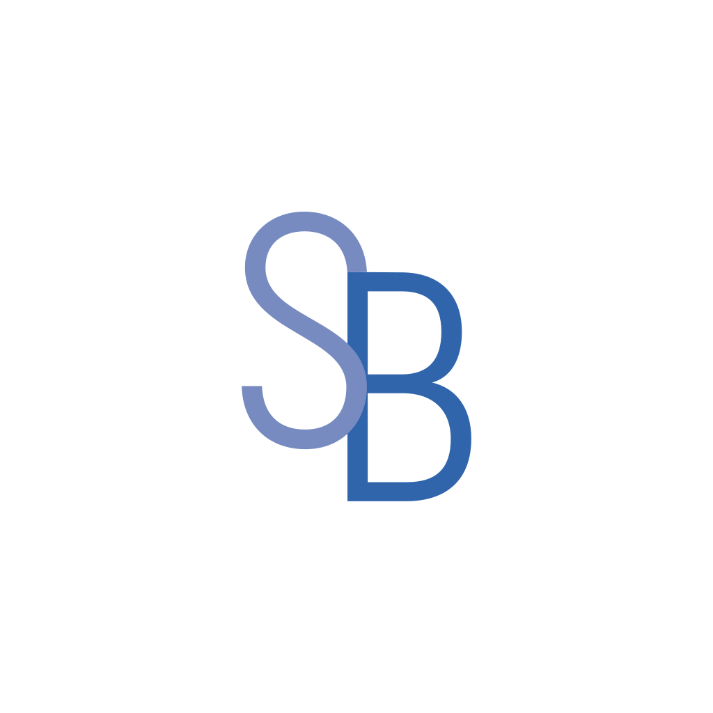 Монограмма S & B Синий Логотип Монограмма S & B Синий Логотип