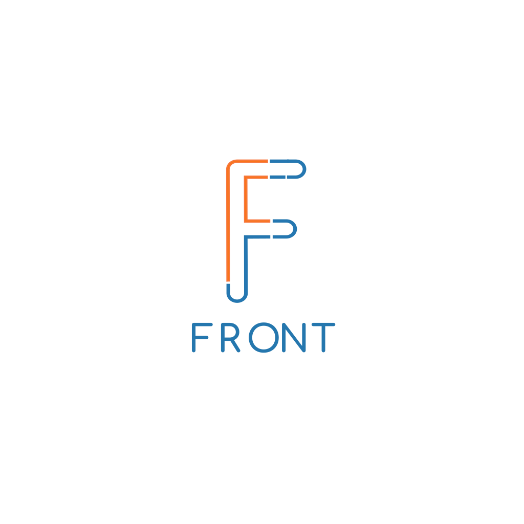 Letra F Logo Azul Y Naranja