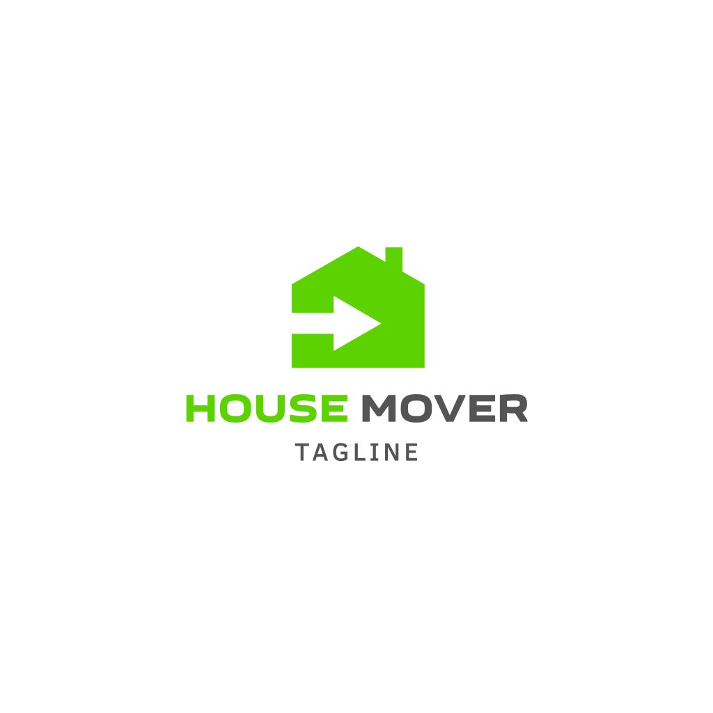 Logo De Déménageur De Maison Verte