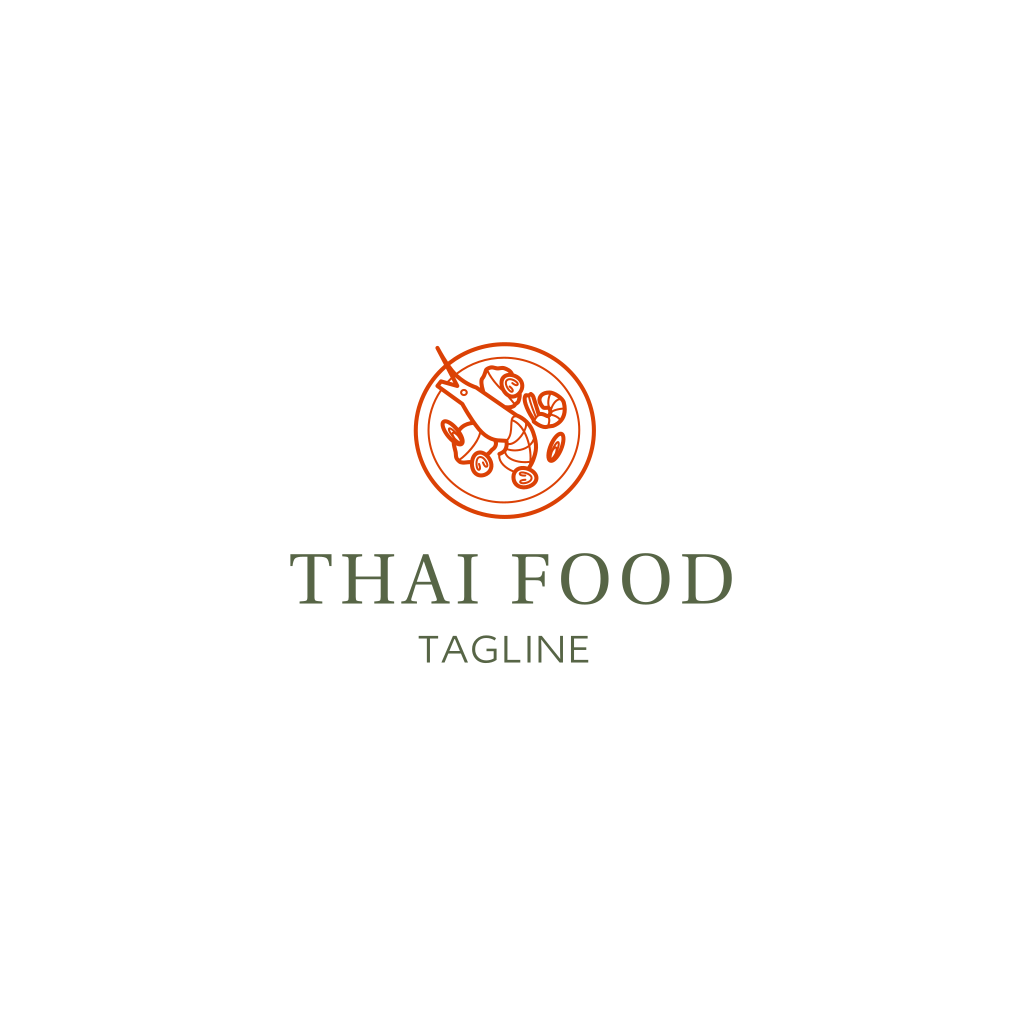 Logotipo De Prato De Restaurante Tailandês