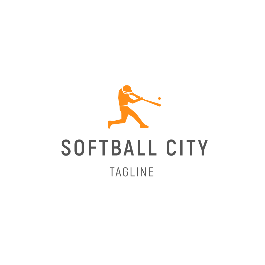 Logo D'athlète Et Batte De Softball
