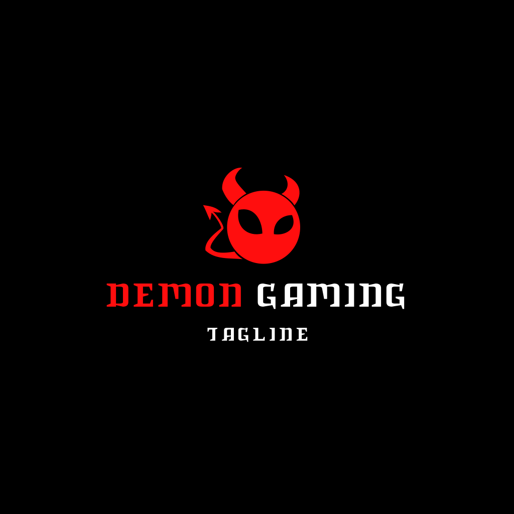 Logo Di Gioco Del Demone Rosso