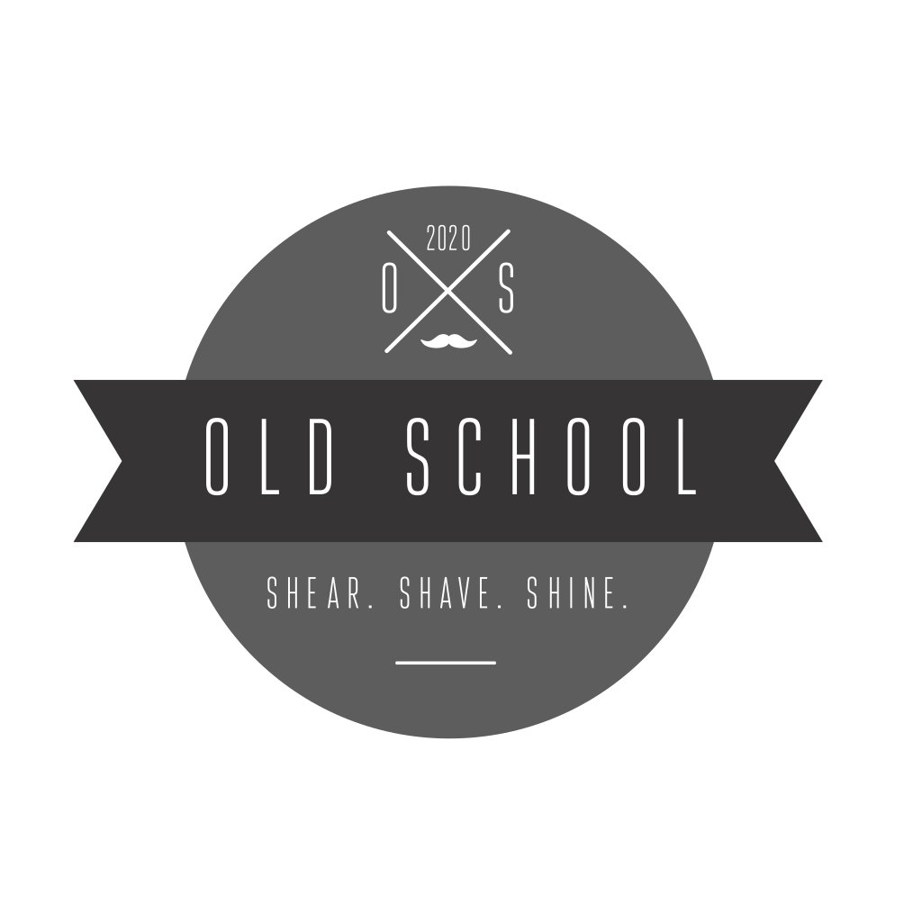 2020, Old School, Shear. Shave. Shine. Logo