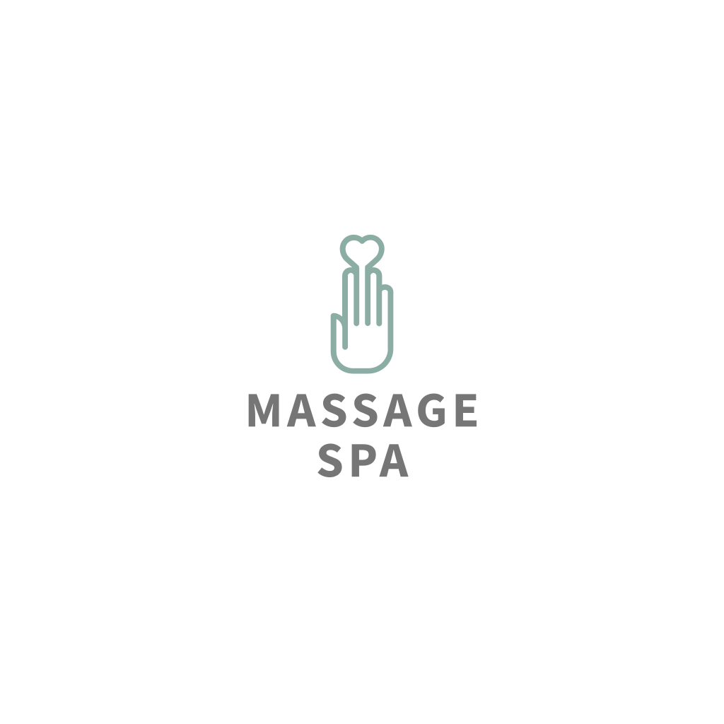 Logo De Massage Des Mains Et Du Cœur