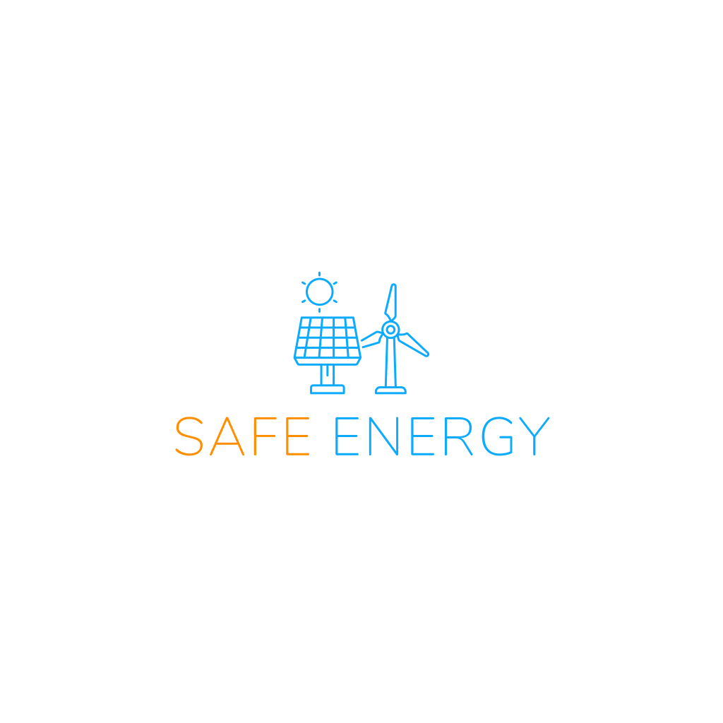 Logotipo De Bateria Solar E Moinho De Vento