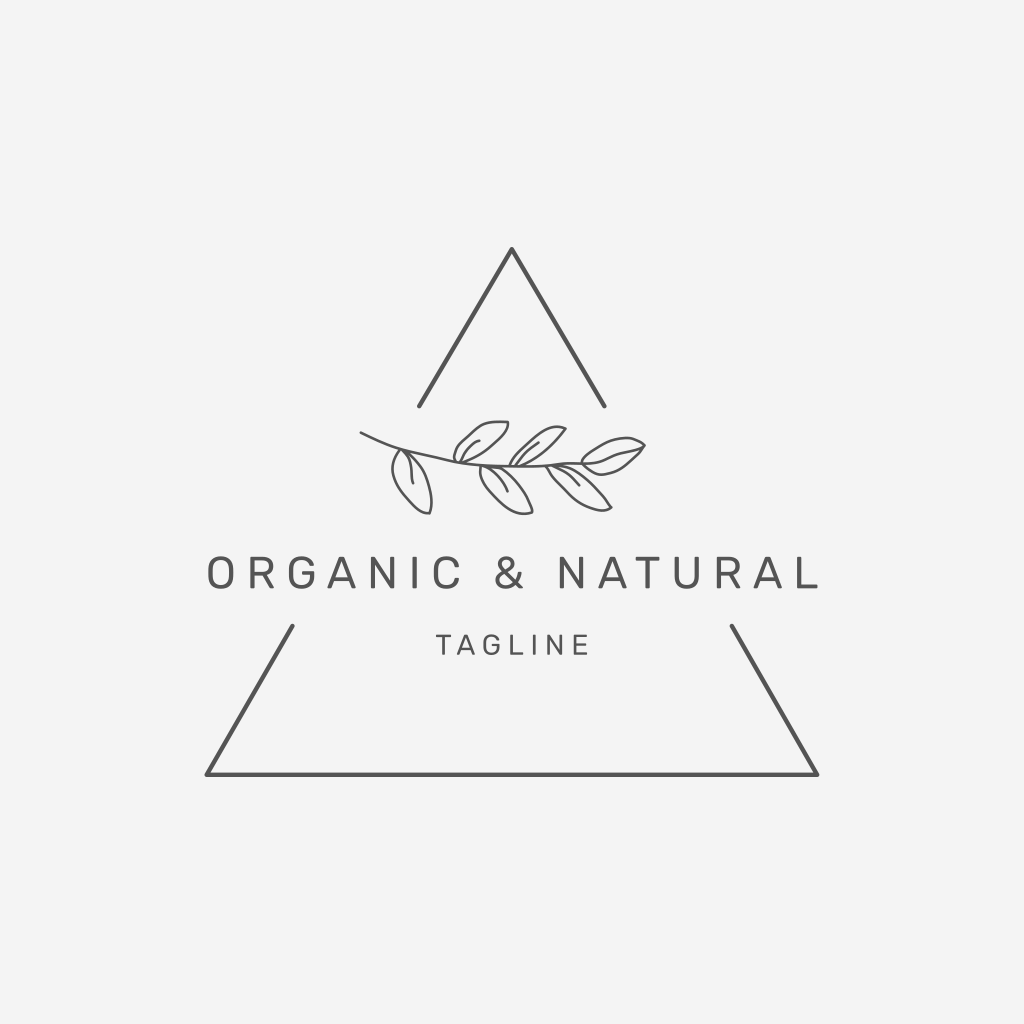 Logotipo Orgânico De Folha E Triângulo
