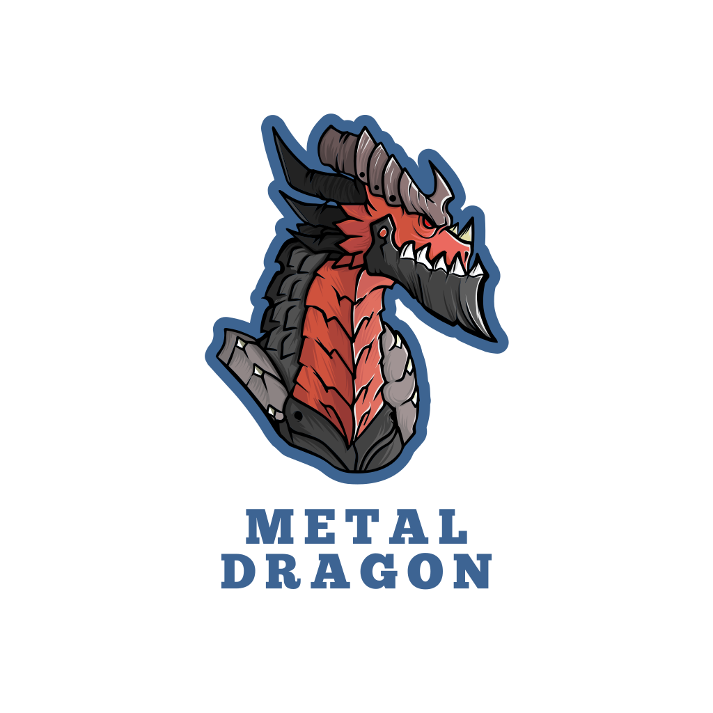 Logo De Dragon De Metal