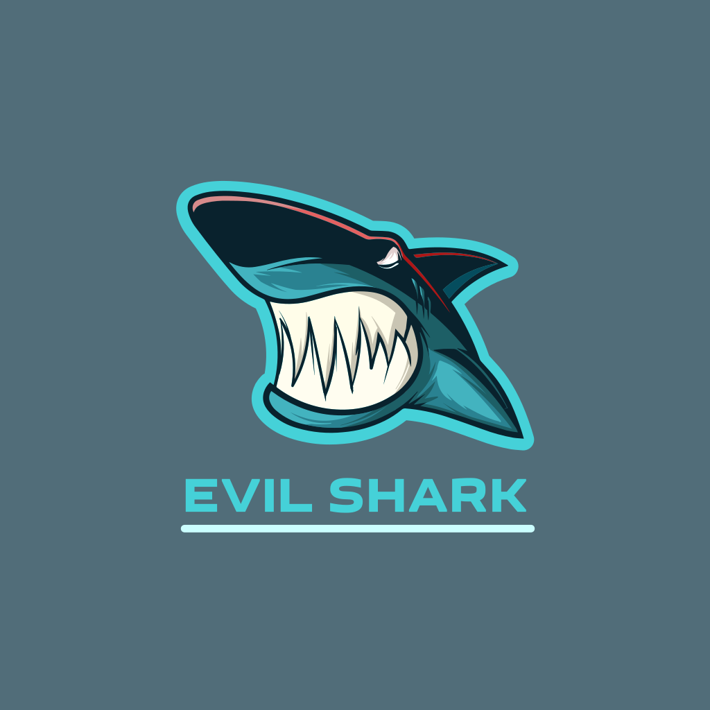 Злая Акула Игровой Логотип