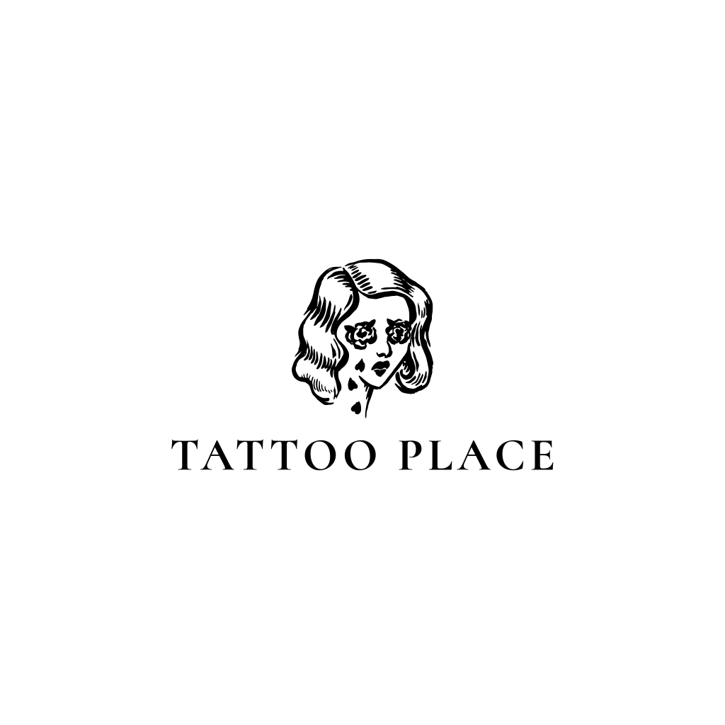 Logotipo De Tatuagem De Menina Triste