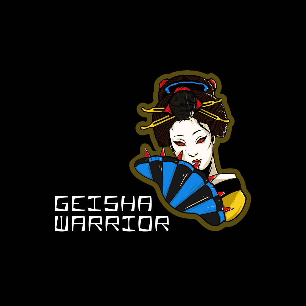 Logo Di Gioco Del Guerriero Geisha