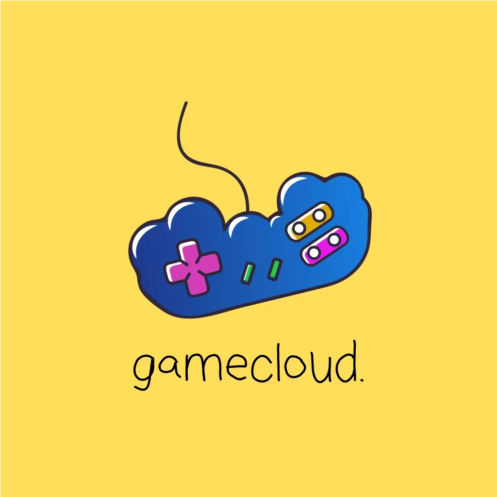 Logotipo Da Nuvem Em Forma De Gamepad