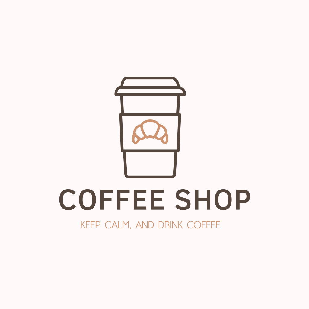 Кофейная Чашка И Круассан Логотип