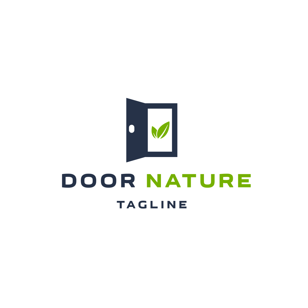 Door Green Leaf Logo Turbologo Logo Maker