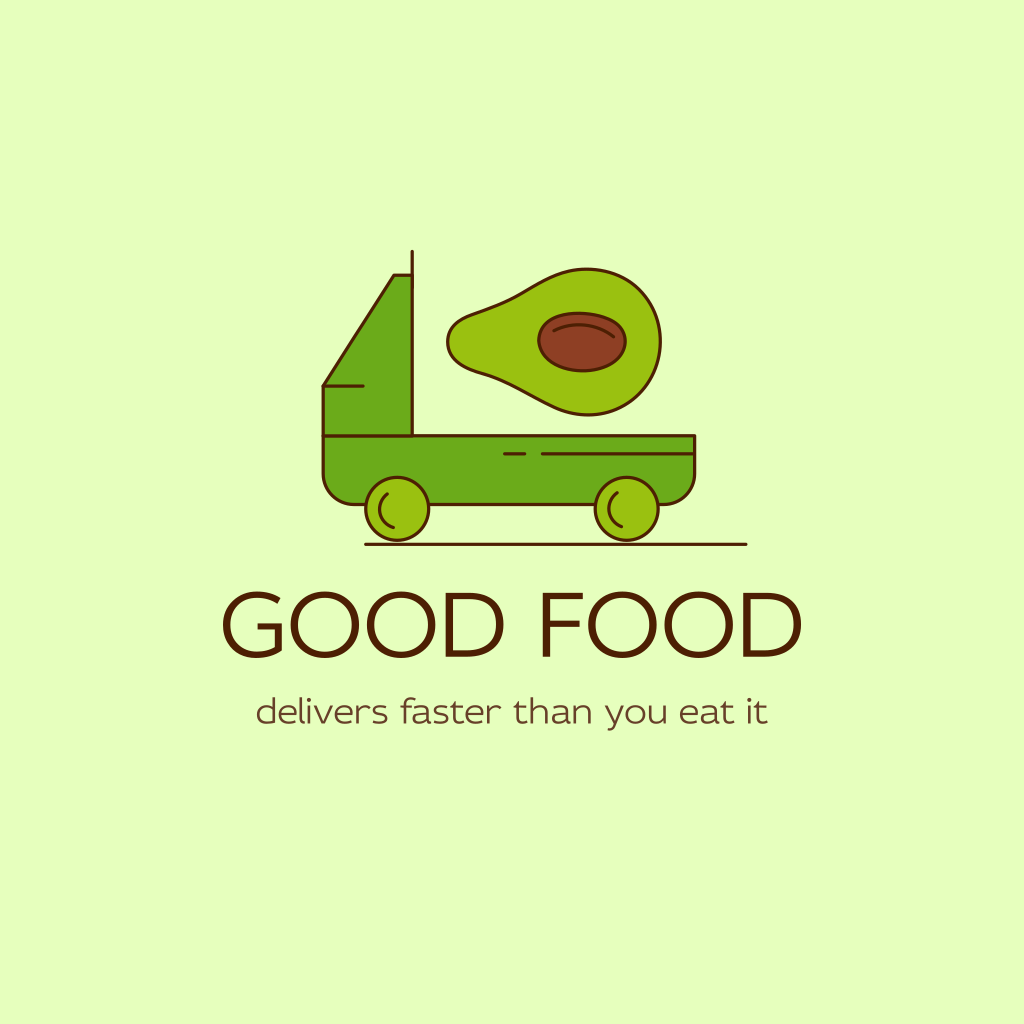 Green Truck & Avocado logo