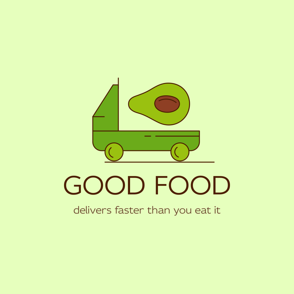 Зеленый Грузовик И Авокадо Логотип