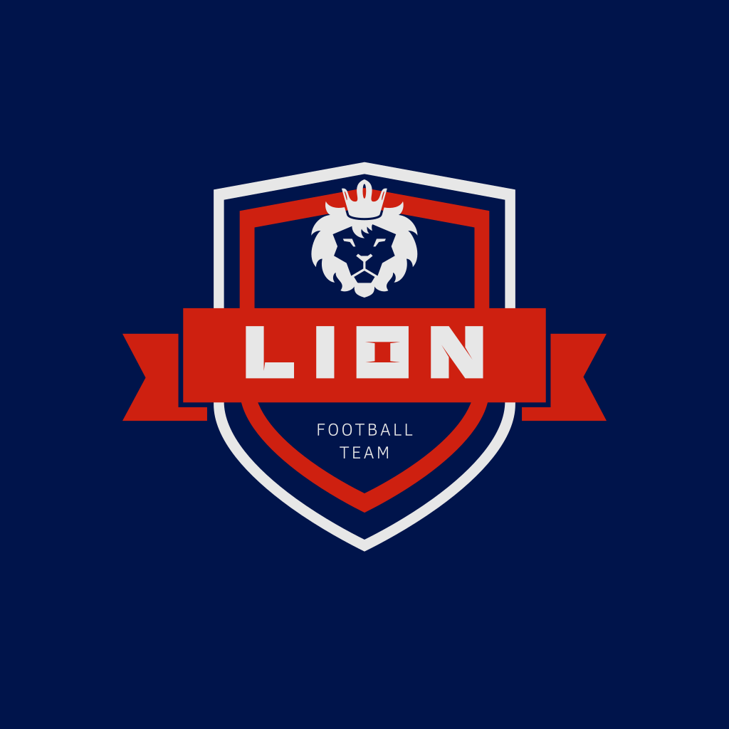 Logo De Football Bouclier Et Lion