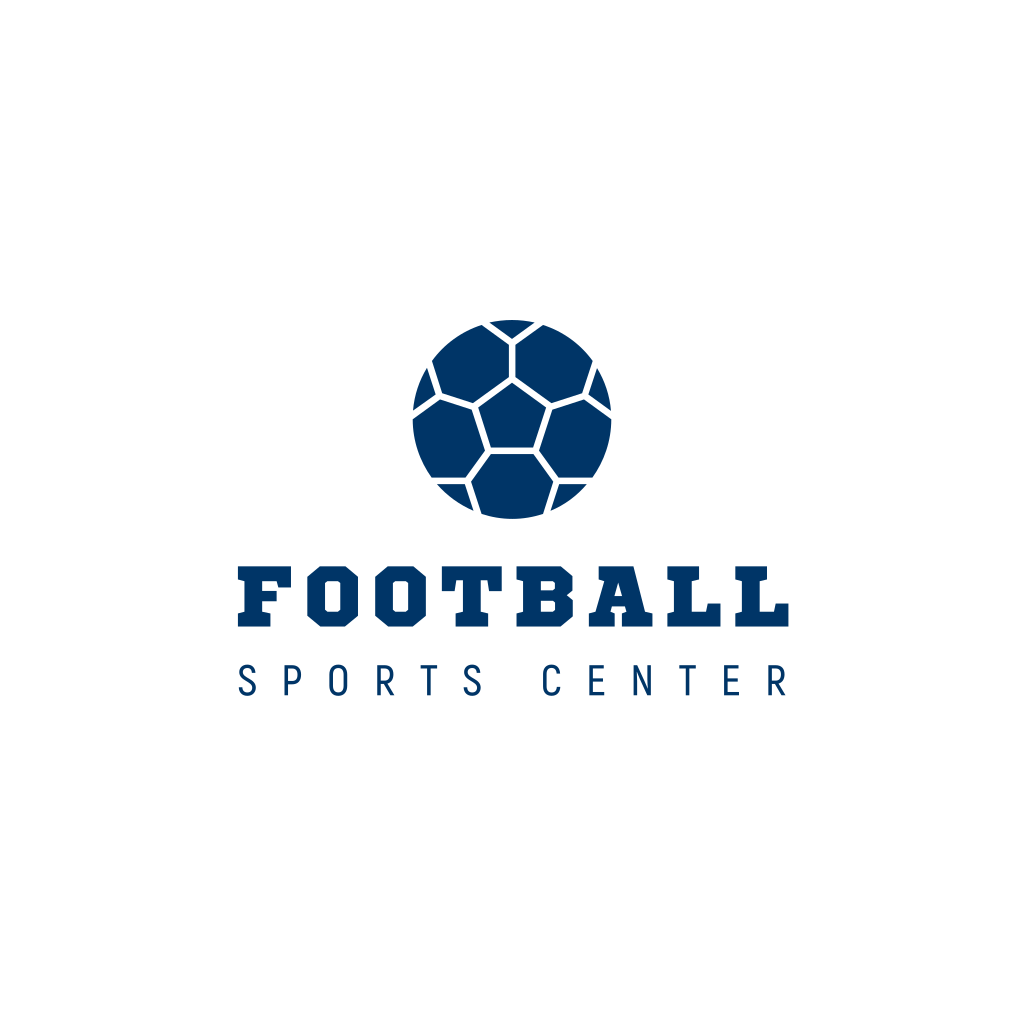 Logo De Ballon De Football Bleu