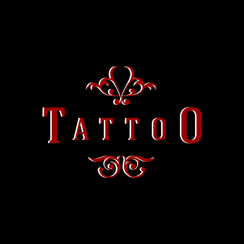 Logotipo Vermelho Da Loja De Tatuagem