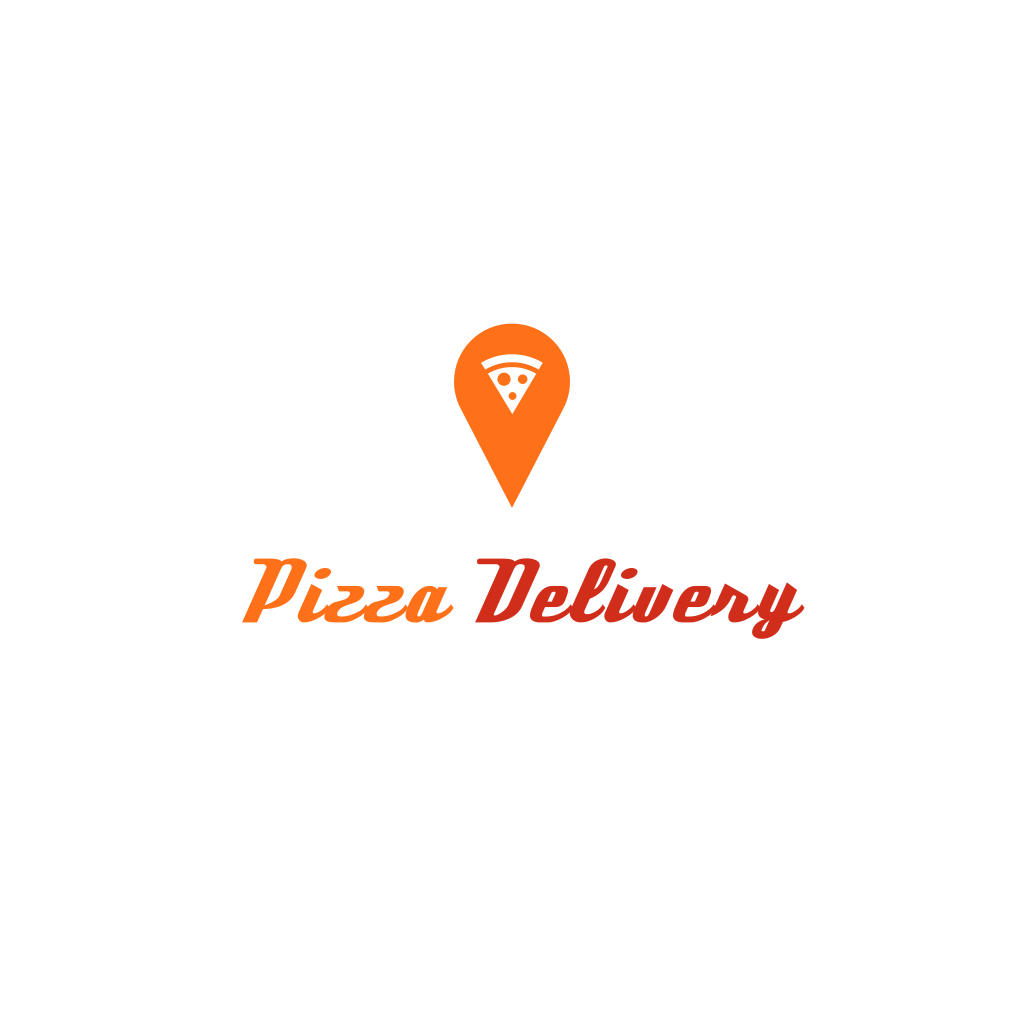 Logotipo De Pizza Y Geolocalización