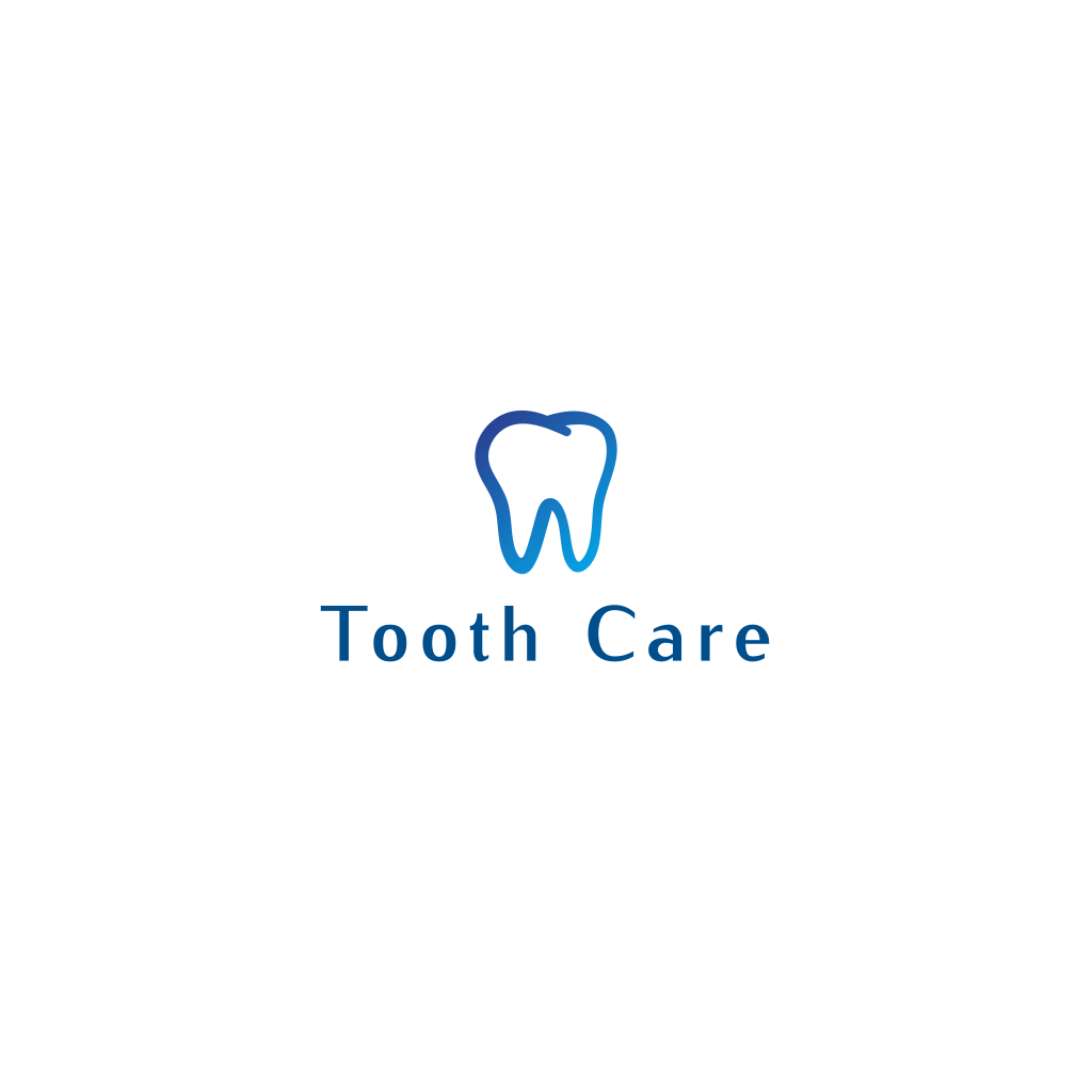 Logotipo De Dente Gradiente Azul