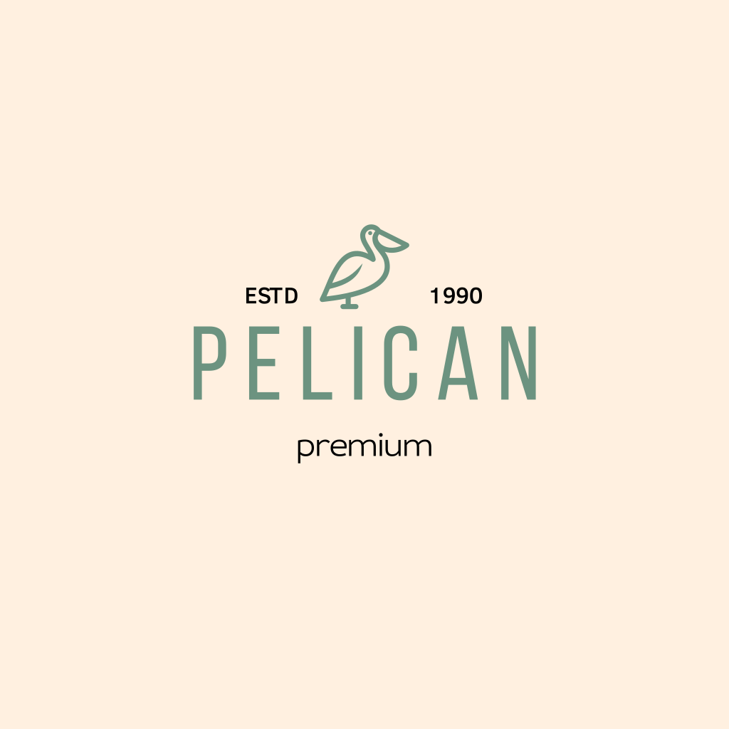 Pelican, Estd, Premium, 1990 Logo