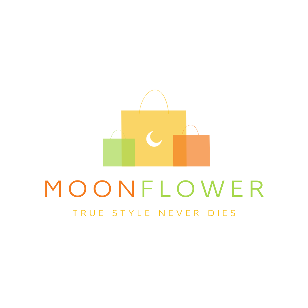 Bolsas De Compras Y Logotipo De La Luna Bolsas De Compras Y Logotipo De La Luna