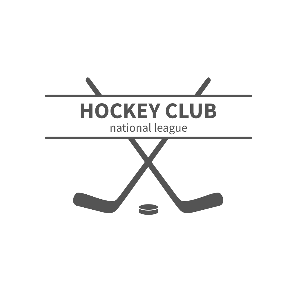 Хоккейные Клюшки И Логотип С Шайбой