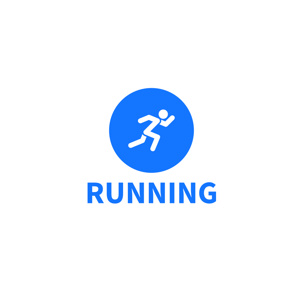 Blauer Kreis & Läufer Logo