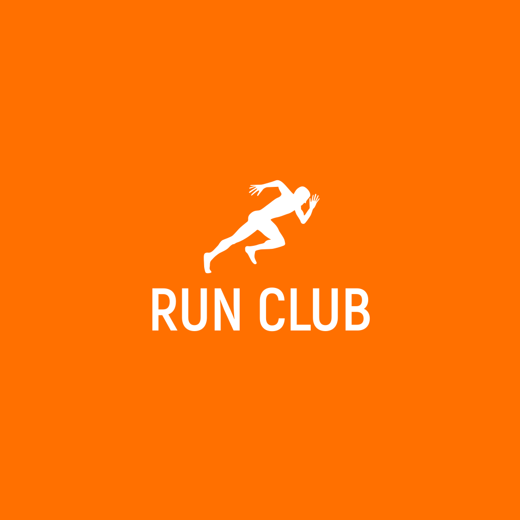 Uomo Che Corre Logo Arancione