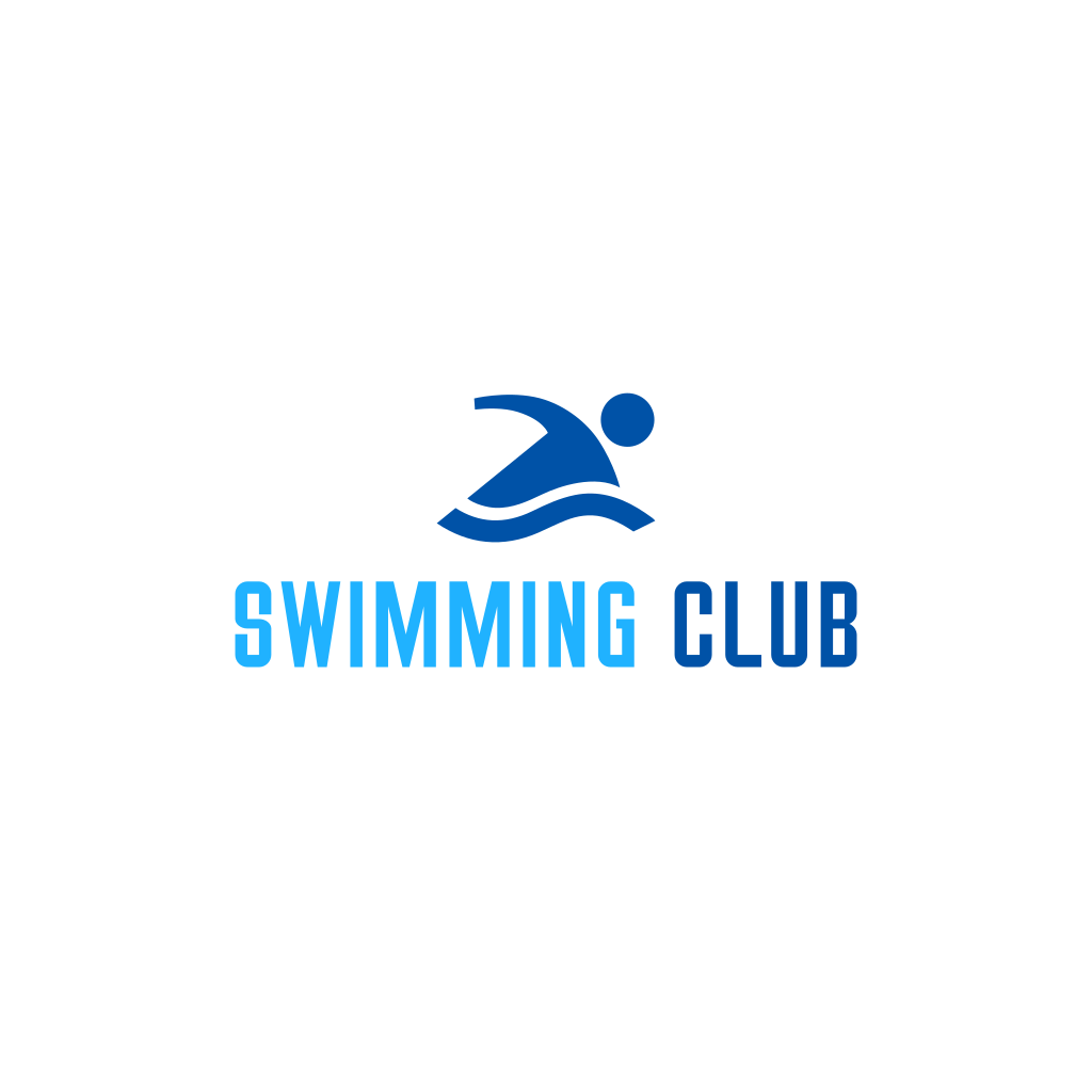 Nadador Y Logo De Olas